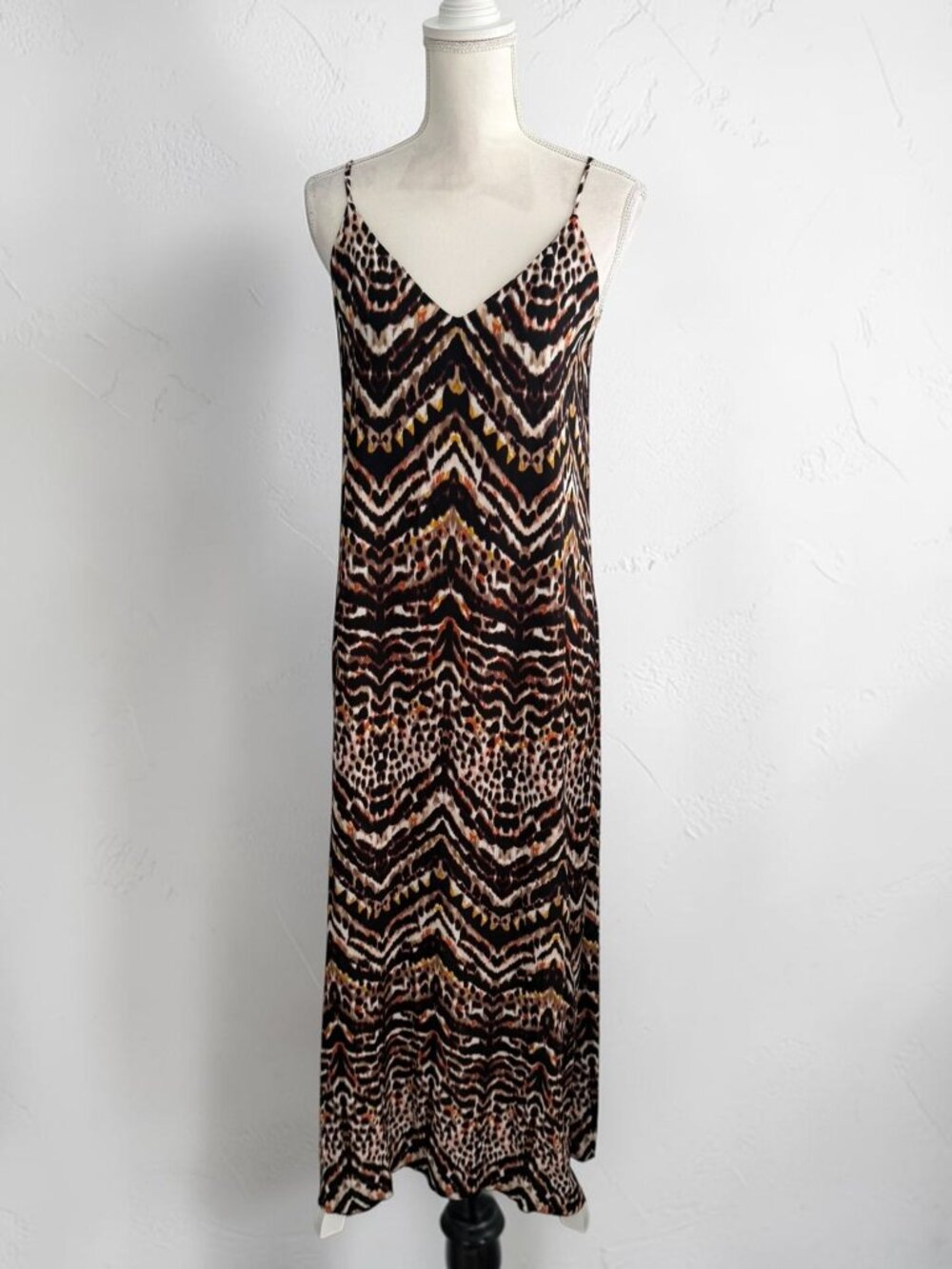 ELAN Animal Print Maxi Dress Size Large NEW NWT